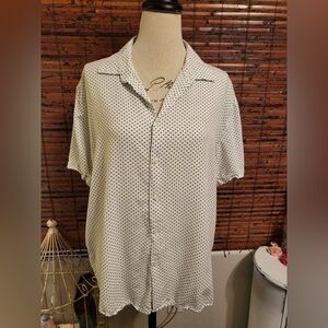 Cactus Black and White Dotted Casual Shirt